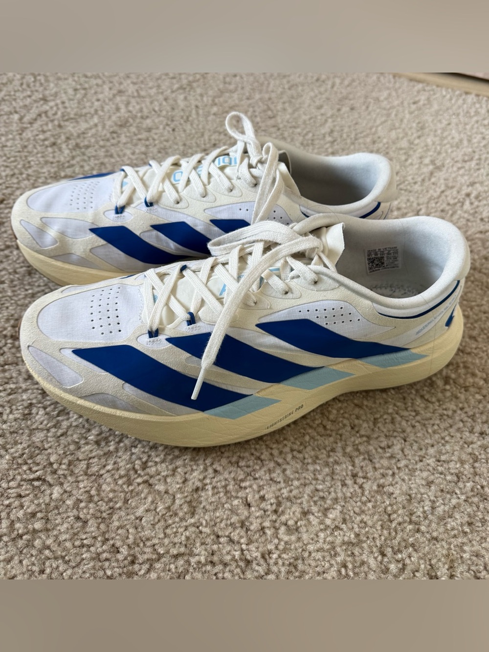 Adidas Adizero Evo SL Pro Lightstrike Pro Running Shoes Men 10.5 Women 11.5
